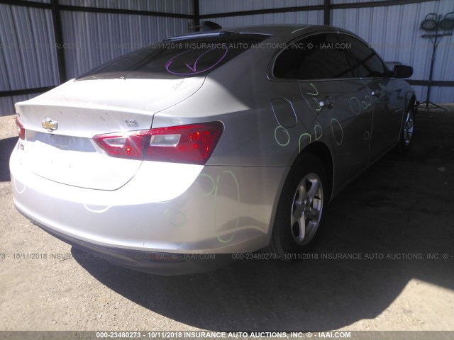 1G1ZB5ST3GF354987 - 2016 CHEVROLET MALIBU LS 银色 照片 4