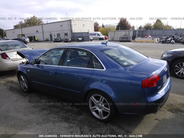 WAUDG68E55A444067 - 2005 AUDI A4 3.2 QUATTRO BLUE photo 3