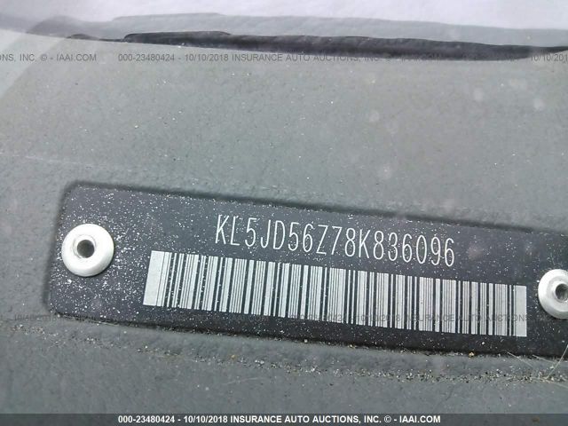 KL5JD56Z78K836096 - 2008 SUZUKI FORENZA CONVENIENCE/POPULAR SILVER photo 9