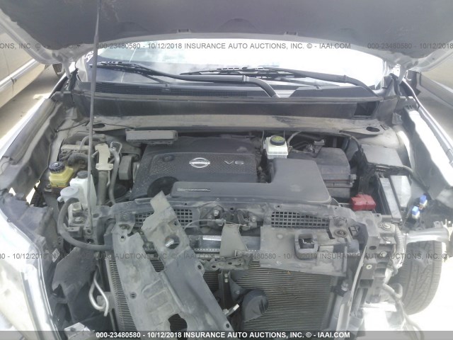 5N1AR2MNXEC604913 - 2014 NISSAN PATHFINDER S/SV/SL/PLATINUM SILVER photo 10