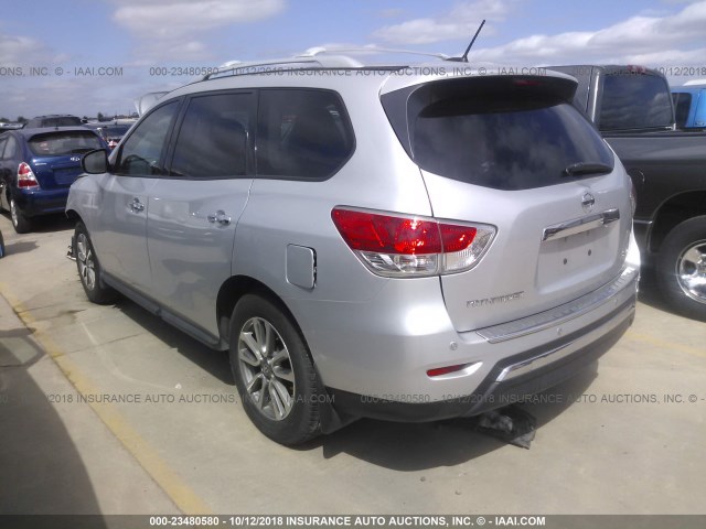 5N1AR2MNXEC604913 - 2014 NISSAN PATHFINDER S/SV/SL/PLATINUM SILVER photo 3