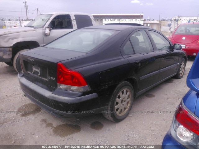 YV1RS61R222129697 - 2002 VOLVO S60 BLACK photo 4