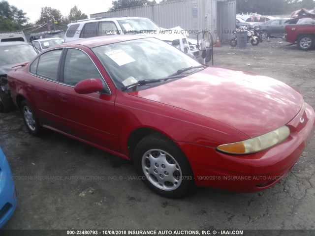 1G3NL52T3YC377112 - 2000 OLDSMOBILE ALERO GL RED photo 1