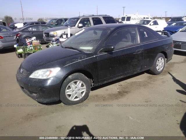 1HGEM22335L048323 - 2005 HONDA CIVIC DX VP BLACK photo 2