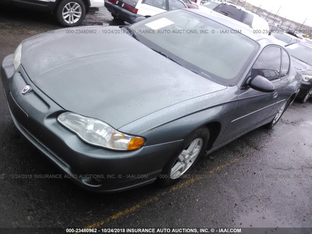 2G1WX12K849278062 - 2004 CHEVROLET MONTE CARLO SS GRAY photo 2