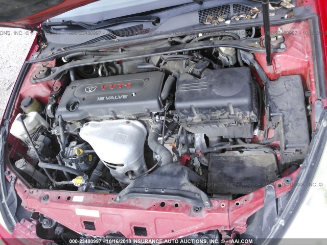 4T1CE38P16U712905 - 2006 TOYOTA CAMRY SOLARA SE/SLE წითელი ფოტო 10