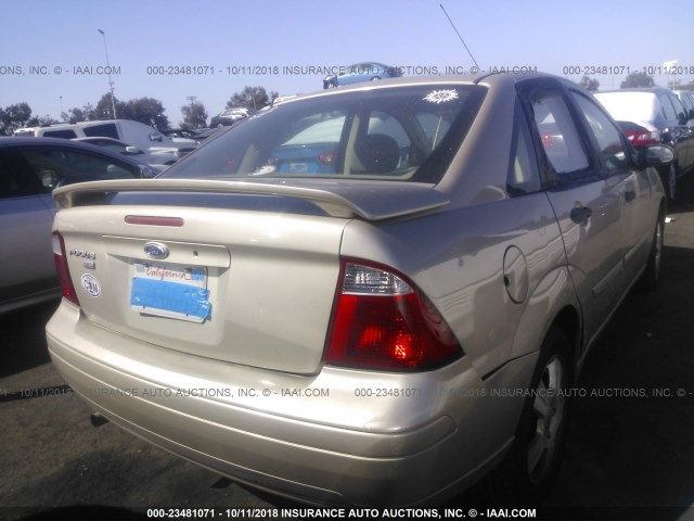 1FAFP34NX7W111424 - 2007 FORD FOCUS ZX4/S/SE/SES ოქროსფერი ფოტო 4