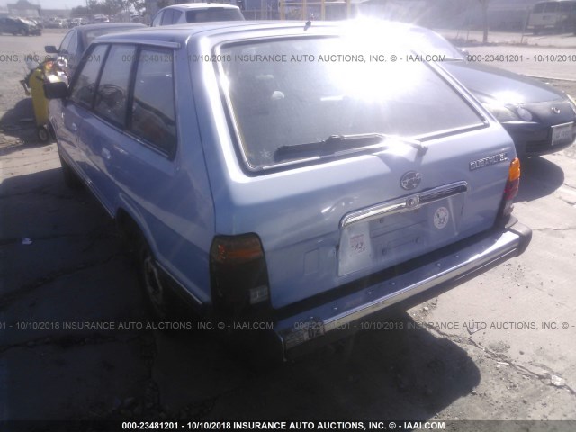 JF1AM43BXEB468199 - 1984 SUBARU GL BLUE photo 3