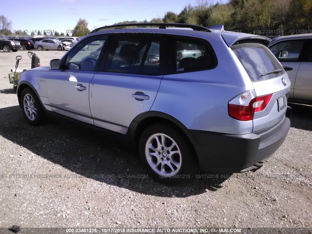 WBXPA73454WB26740 - 2004 BMW X3 2.5I SILVER photo 3