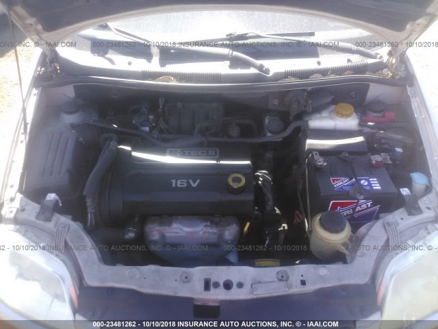 KL1TD66687B706641 - 2007 CHEVROLET AVEO LS SILVER photo 10