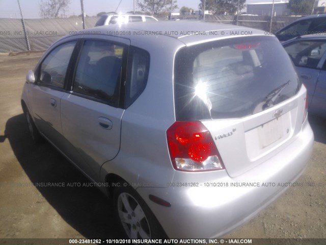 KL1TD66687B706641 - 2007 CHEVROLET AVEO LS SILVER photo 3