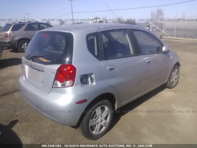 KL1TD66687B706641 - 2007 CHEVROLET AVEO LS SILVER photo 4