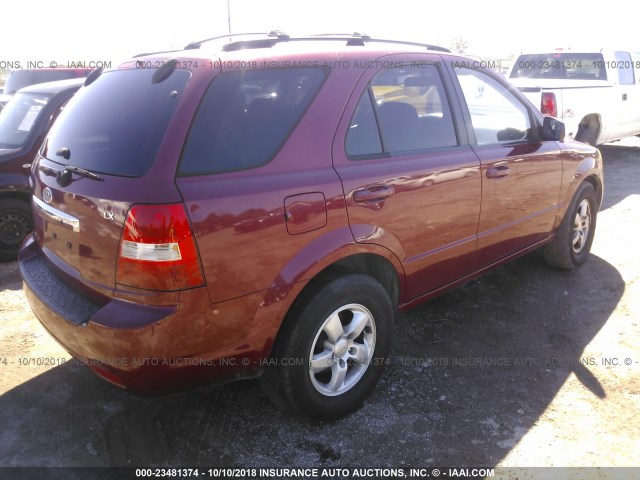 KNDJD736075667908 - 2007 KIA SORENTO EX/LX RED photo 4