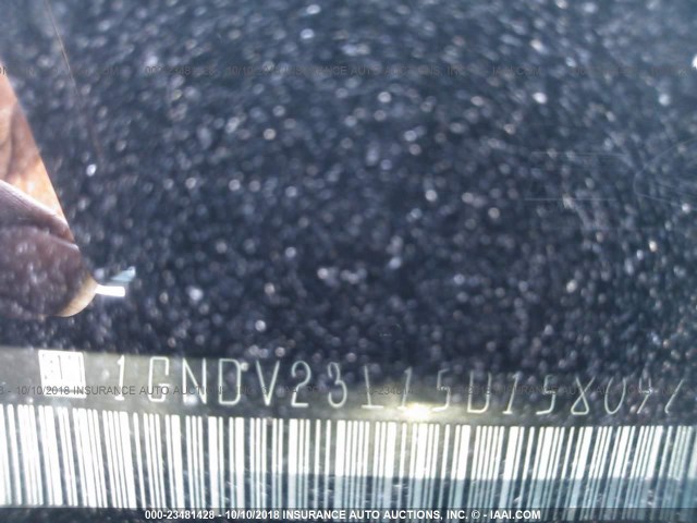 1GNDV23L15D158097 - 2005 CHEVROLET UPLANDER LS BLUE photo 9