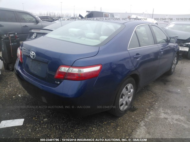 4T1BE46K99U361593 - 2009 TOYOTA CAMRY SE/LE/XLE BLUE photo 4