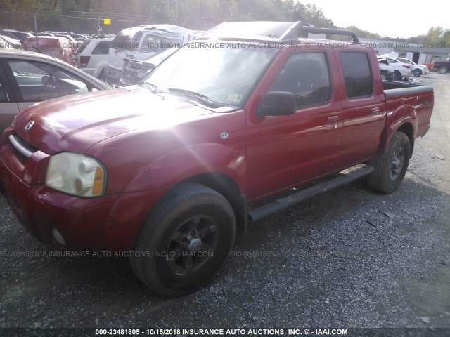 1N6ED27Y54C428763 - 2004 NISSAN FRONTIER CREW CAB XE V6 RED photo 2