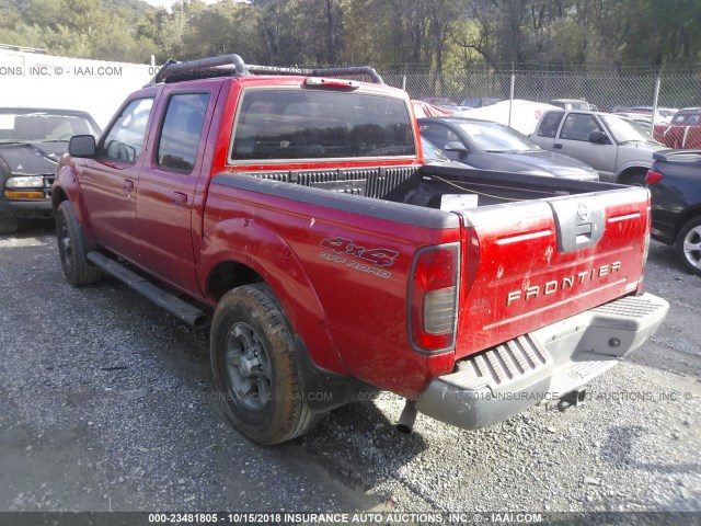 1N6ED27Y54C428763 - 2004 NISSAN FRONTIER CREW CAB XE V6 RED photo 3