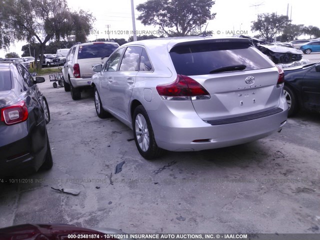 4T3ZA3BB2DU070962 - 2013 TOYOTA VENZA LE/XLE SILVER photo 3