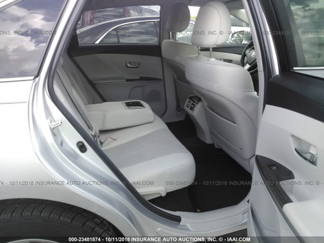 4T3ZA3BB2DU070962 - 2013 TOYOTA VENZA LE/XLE SILVER photo 8