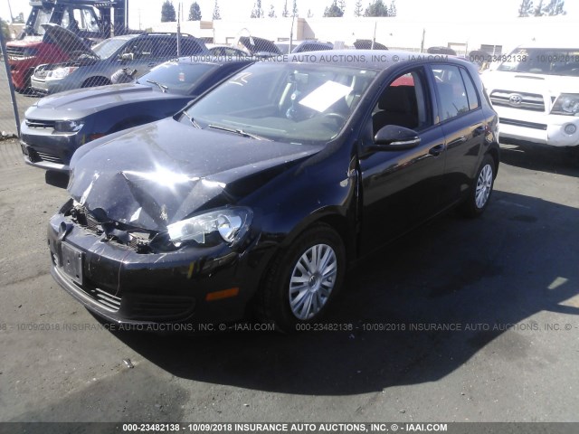 WVWDB7AJ0CW218646 - 2012 VOLKSWAGEN GOLF BLACK photo 2