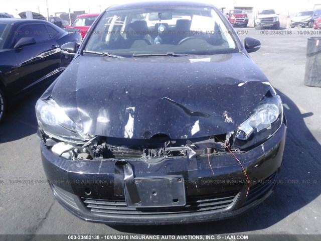 WVWDB7AJ0CW218646 - 2012 VOLKSWAGEN GOLF BLACK photo 6