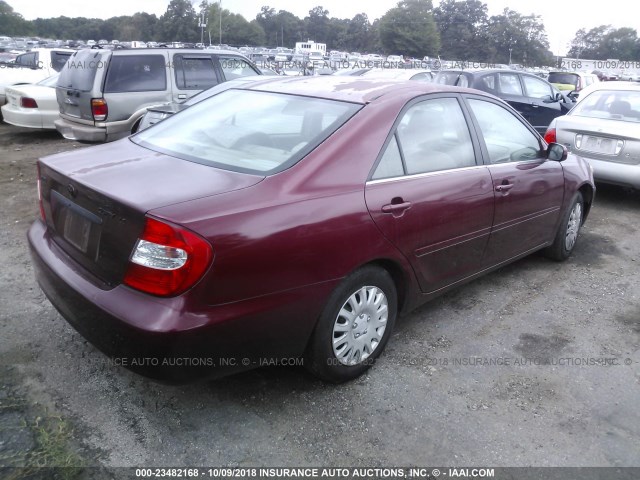4T1BE32K42U024979 - 2002 TOYOTA CAMRY LE/XLE/SE 栗色 照片 4