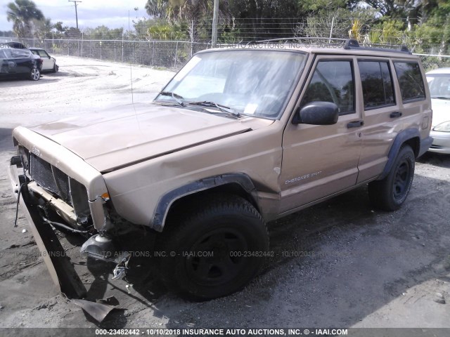 1J4FT68S0XL524584 - 1999 JEEP CHEROKEE SPORT/CLASSIC ოქროსფერი ფოტო 2