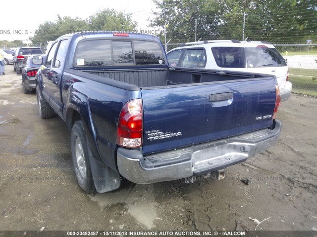 5TEMU52N96Z253922 - 2006 TOYOTA TACOMA DOUBLE CAB LONG BED BLUE photo 3