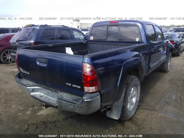 5TEMU52N96Z253922 - 2006 TOYOTA TACOMA DOUBLE CAB LONG BED BLUE photo 4