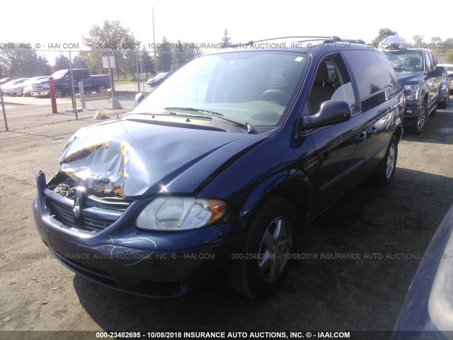 1D4GP45R56B573906 - 2006 DODGE CARAVAN SXT BLUE photo 2