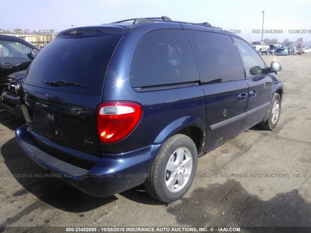 1D4GP45R56B573906 - 2006 DODGE CARAVAN SXT BLUE photo 4