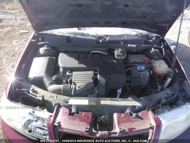 1G8AL55F97Z100636 - 2007 SATURN ION LEVEL 3 RED photo 10