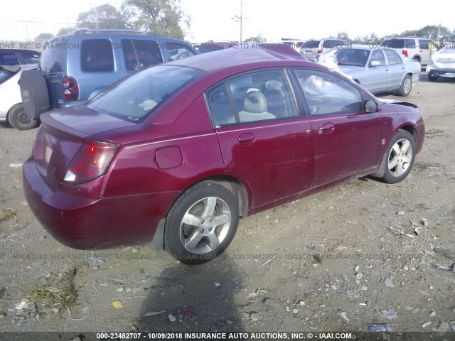 1G8AL55F97Z100636 - 2007 SATURN ION LEVEL 3 RED photo 4