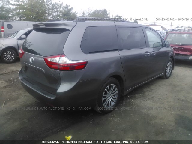 5TDYZ3DC3JS911128 - 2018 TOYOTA SIENNA XLE/XLE PREMIUM/LIMITED/L GRAY photo 4