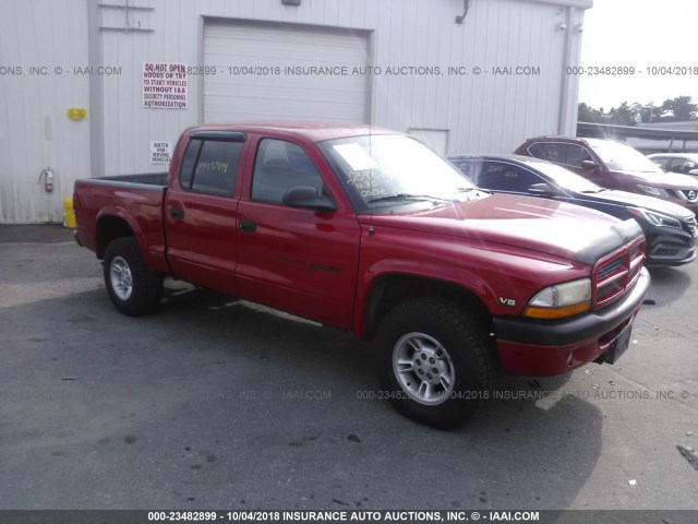 1B7GG2AN1YS598762 - 2000 DODGE DAKOTA QUAD RED photo 1