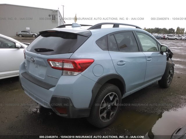 JF2GTACC6JH273854 - 2018 SUBARU CROSSTREK PREMIUM Ашық көк фото 4