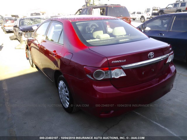 2T1BU4EE3DC979677 - 2013 TOYOTA COROLLA S/LE RED photo 3