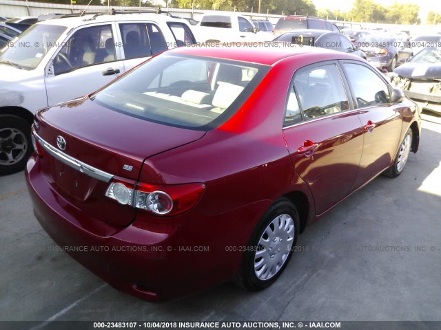 2T1BU4EE3DC979677 - 2013 TOYOTA COROLLA S/LE RED photo 4