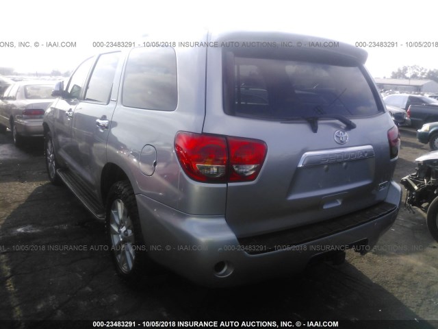 5TDJY5G18CS068587 - 2012 TOYOTA SEQUOIA LIMITED SILVER photo 3