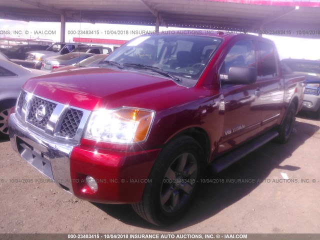 1N6BA0ED3FN503872 - 2015 NISSAN TITAN RED photo 2