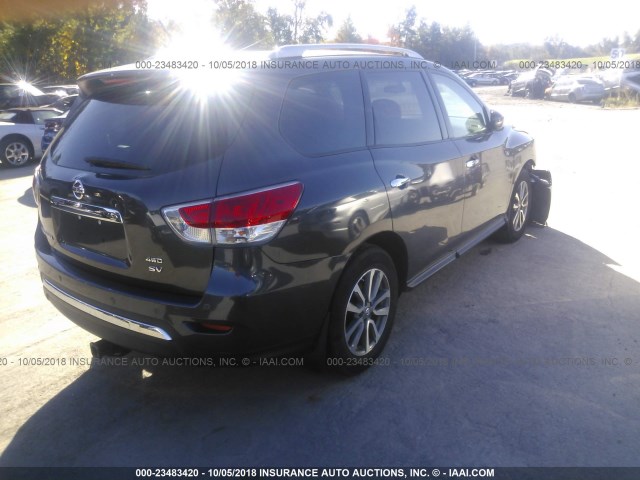 5N1AR2MM4EC712161 - 2014 NISSAN PATHFINDER S/SV/SL/PLATINUM GRAY photo 4