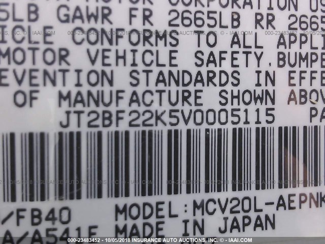 JT2BF22K5V0005115 - 1997 TOYOTA CAMRY LE/XLE TAN photo 9