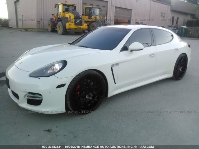 WP0AC2A71DL090461 - 2013 PORSCHE PANAMERA TURBO/TURBO 4 WHITE photo 2