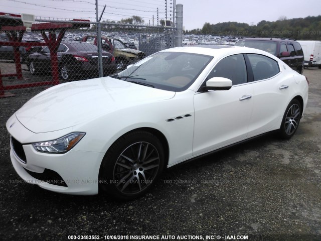 ZAM57XSA1H1215470 - 2017 MASERATI GHIBLI WHITE photo 2