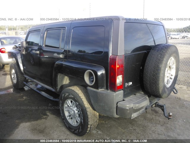 5GTDN13E178193862 - 2007 HUMMER H3 BLACK photo 3