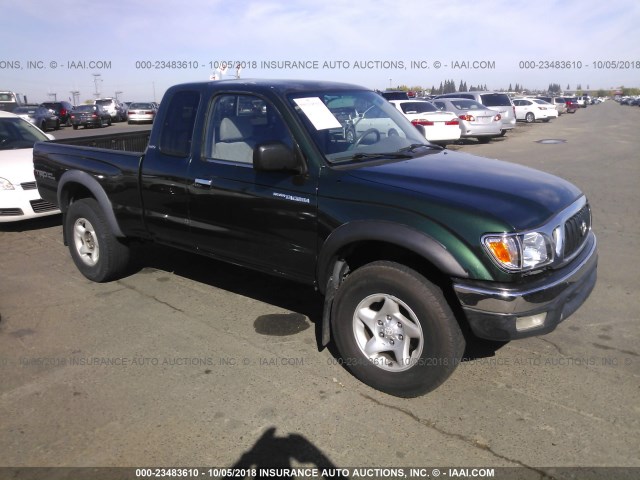 5TESN92NX1Z778265 - 2001 TOYOTA TACOMA XTRACAB PRERUNNER მწვანე ფოტო 1
