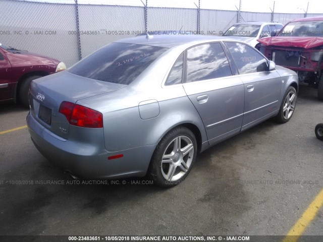 WAUDF78E47A236791 - 2007 AUDI A4 2.0T QUATTRO SILVER photo 4