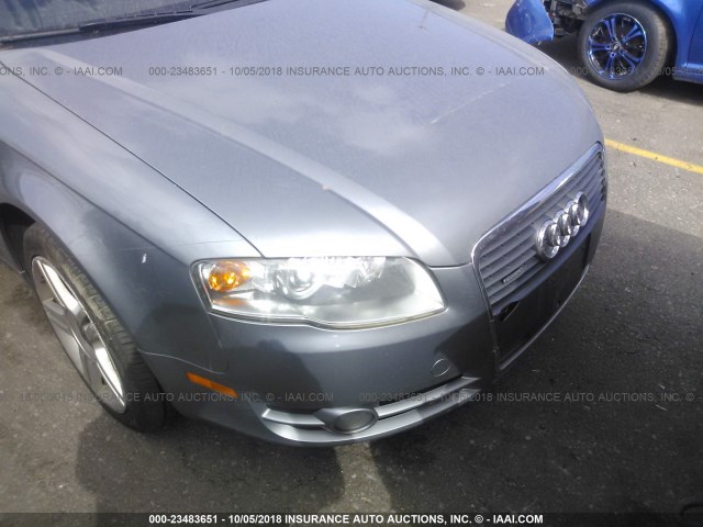 WAUDF78E47A236791 - 2007 AUDI A4 2.0T QUATTRO SILVER photo 6