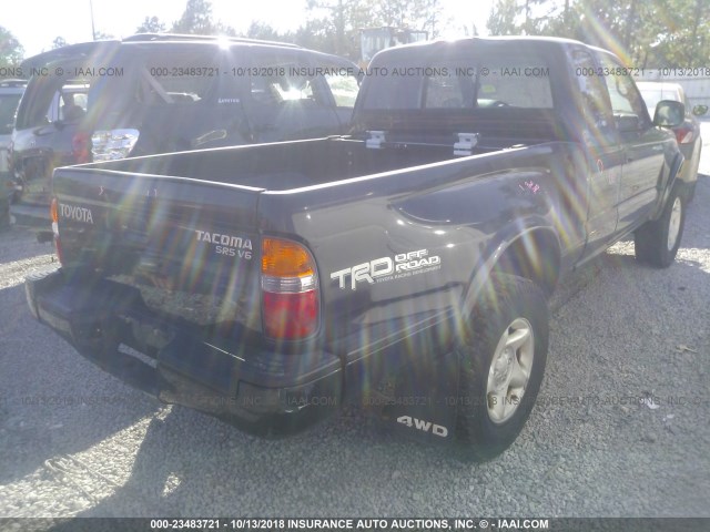 5TEWN72N52Z003394 - 2002 TOYOTA TACOMA XTRACAB BLACK photo 4