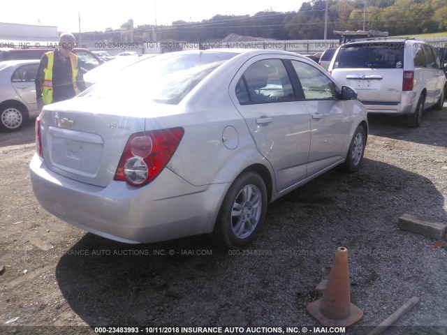 1G1JB5SH2C4133525 - 2012 CHEVROLET SONIC LS 银色 照片 4